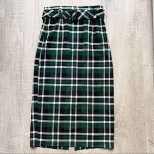 Zara Mid Length Skirt | Green & Blakc